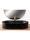 Раковина в ванную накладная Rea Nadia 61x38,5 black stone matt REA-U8565