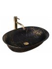 Раковина чаша в ванную Rea Roma 56x40 black marble mat REA-U5609