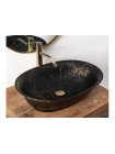 Раковина чаша в ванную Rea Roma 56x40 black marble mat REA-U5609