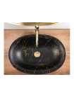 Раковина чаша в ванную Rea Roma 56x40 black marble mat REA-U5609