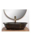 Раковина чаша в ванную Rea Roma 56x40 black marble mat REA-U5609