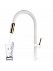 Змішувач для кухні з гнучким виливом Rea Apollo white-rose gold REA-B9603