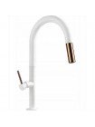 Змішувач для кухні з гнучким виливом Rea Apollo white-rose gold REA-B9603