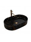 Раковина для ванної накладна Rea Nadia 61x38,5 black marble shiny REA-U0539