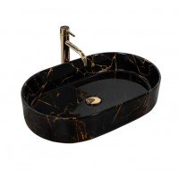 Раковина для ванной накладная Rea Nadia 61x38,5 black marble shiny REA-U0539