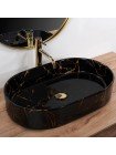 Раковина для ванної накладна Rea Nadia 61x38,5 black marble shiny REA-U0539