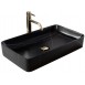Раковина в ванную накладная Rea Denis 61x35 black stone matt REA-U6510