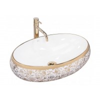 Раковина чаша у ванну Rea Meryl 60x40,5 white-gold REA-U5054