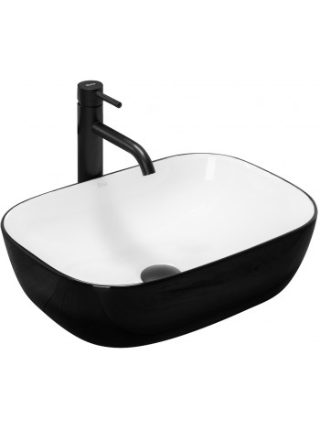Умивальник у ванну накладний Rea Belinda 33,5x46,5 black & white REA-U6332