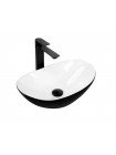 Раковина для ванної накладна Rea Royal 48x30,5 mini black-white REA-U0538