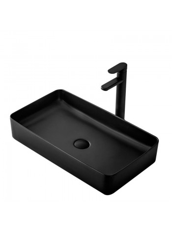 Умывальник в ванную накладной Rea Denis 35x61 black matt REA-U3690