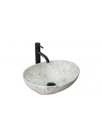 Раковина в ванную накладная Rea Sofia Light Stone 34,5x41 grey REA-U0165