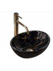 Раковина для ванной накладная Rea Sofia 27x35 mini black marble shine REA-U6963