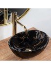 Раковина для ванної накладна Rea Sofia 27x35 mini black marble shine REA-U6963