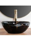 Раковина для ванної накладна Rea Sofia 27x35 mini black marble shine REA-U6963