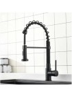 Чёрный Смеситель для кухни с гибким изливом Rea Spring REA-B4804
