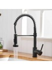 Чёрный Смеситель для кухни с гибким изливом Rea Spring REA-B4804