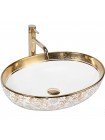 Раковина для ванної накладна Rea Margot 52x40 white-gold REA-U9650