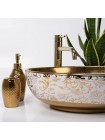 Раковина для ванної накладна Rea Margot 52x40 white-gold REA-U9650