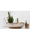 Раковина для ванної накладна Rea Margot 52x40 white-gold REA-U9650