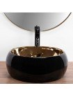 Раковина для ванної накладна Rea Luna 40x40 black-gold REA-U3306