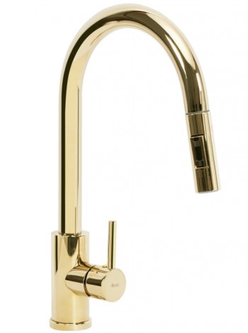 Смеситель на кухню с вытяжным изливом Rea Fresh gold REA-B0669