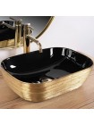 Раковина для ванной накладная Rea Belinda 33x46,5 black-gold brush REA-U8780