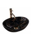 Раковина у ванну накладна Rea Sofia 41x34,5 black marble shiny REA-U5611