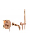 Смеситель для ванны с душем Rea Lungo скрытого монтажа, rose gold + box REA-B6930