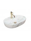 Умывальник раковина в ванную накладная Rea Aura 61x41 marmo shiny REA-U8003