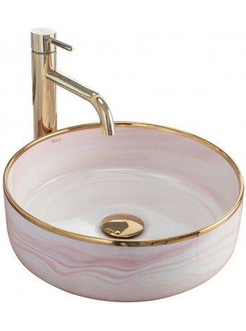 Раковина у ванну накладна Rea Merida 41x34,5 pink REA-U8549