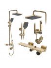 Душова система тропічний душ Rea Helix brush gold REA-P6621