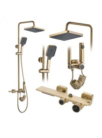 Душова система тропічний душ Rea Helix brush gold REA-P6621