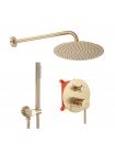 Душевая система с тропическим душем Rea Lungo Gold Маt + box REA-P4160
