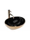 Умивальник раковина у ванну накладна Rea Sofia 41x34,5 black gold REA-U4527