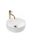 Раковина в ванную накладная Rea Sami 36x36 marble REA-U5685