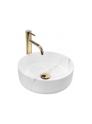 Раковина в ванную накладная Rea Sami 36x36 marble REA-U5685