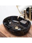 Умывальник раковина в ванную накладная Rea Amelia 34,5x48 black marble shiny REA-U8000