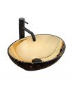 Умывальник раковина в ванную накладная Rea Sofia 41x34,5 gold-marble black REA-U8011