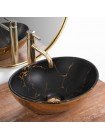 Умивальник раковина у ванну накладна Rea Sofia 41x34,5 gold-marbe black REA-U8012