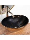 Умивальник раковина у ванну накладна Rea Sofia 41x34,5 gold-marbe black REA-U8012