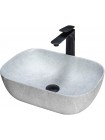 Умивальник у ванну накладний Rea Livia 33,5x46,5 grey matt REA-U3801