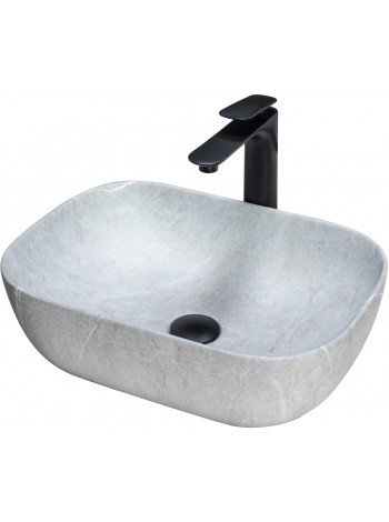 Умивальник у ванну накладний Rea Livia 33,5x46,5 grey matt REA-U3801