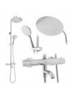 Душевая система с тропическим душем Rea Lungo chrome с термостатом REA-P6607