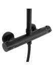 Душевая система с тропическим душем Rea Bliss black с термосатом REA-P8804