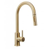 Смеситель для кухни с вытяжным изливом Rea Fresh brushed gold REA-B9148