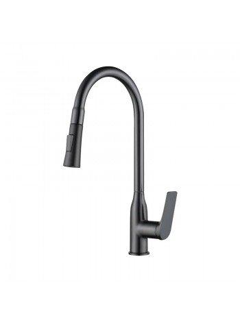 Смеситель для кухни с выдвижным изливом Mixxus Premium DERBY 014 NUT GRAPHITE MI6611