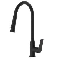 Смеситель для кухни с выдвижным изливом Mixxus Premium DERBY 014 NUT BLACK MI6605