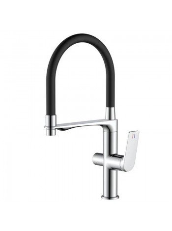 Смеситель для кухни на две воды Mixxus Premium DERBY 021 NUT хром-черный MI6600
