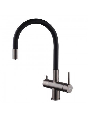 Смеситель для кухни Koer KB-72002-07 на две воды KR5003 графит